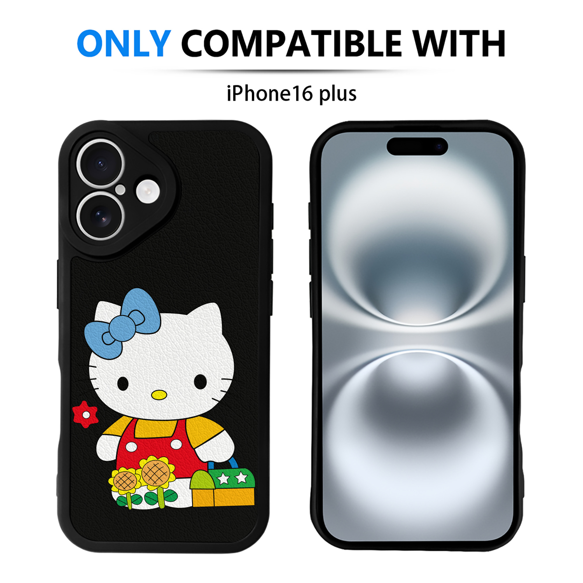 （画像用） Hello Kitty ハローキティ 【iPhone 16シリーズ対応】シリコンスマホケース（レザー調） 材質：シリコン